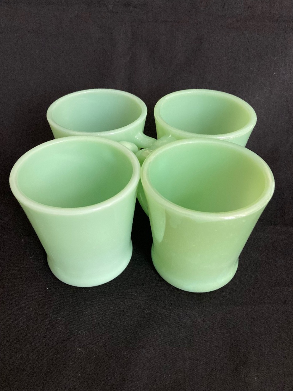FIRE-KING JADEITE GREEN D-HANDLE MUGS
